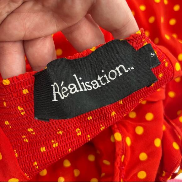 Realisation Par Inez Red polka dot Dress Sz S - Picture 5 of 8